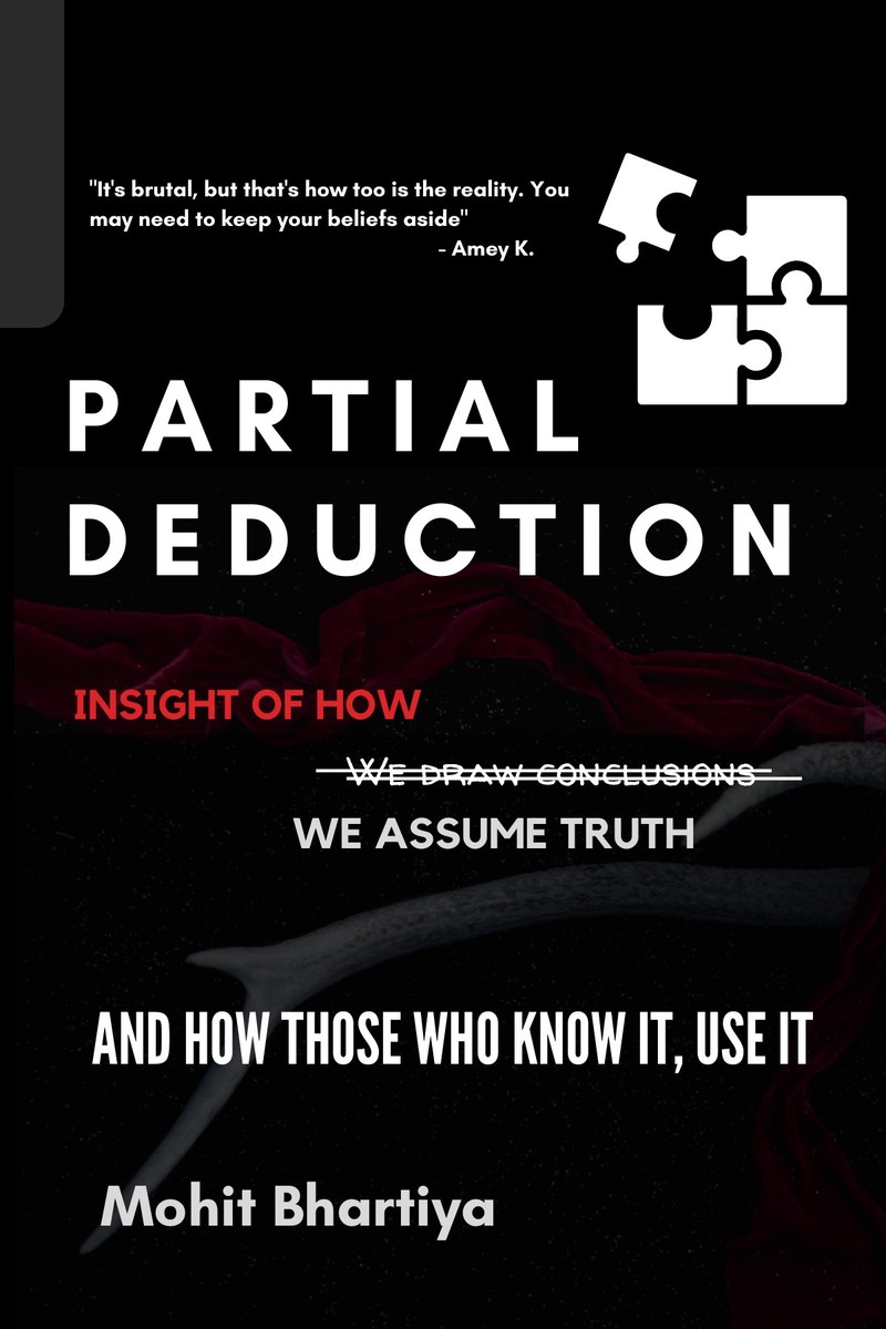 Partial Deduction book cover — psychology book by Indian author Mohit Bhartiya on cognitive bias and propaganda
